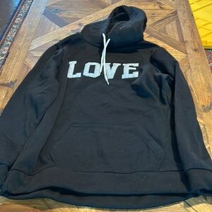 Simple black Love Hoodie size large